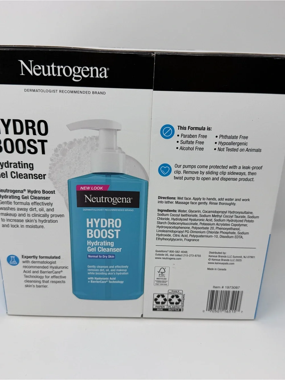 Neutrogena Hydro Boost Hydrating Gel Cleanser – 2 Pack (12 oz Each) – Total 24oz